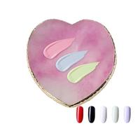 di smalti gel, piccola piastra di miscelazione del colore forma di cuore, strumenti portatili per miscelare cosmetici, bordo dorato, multifunzione per per una maggiore