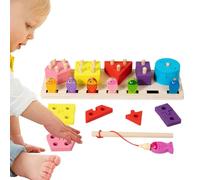 di smistamento e impilamento in legno,Giocattoli di smistamento e impilamento - Gioco di corrispondenza di riconoscimento del colore delle forme,Giocattoli per ragazzi e ragazze di 1, 2 e 3