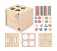 di smistamento - Scatola puzzle interattiva educativa 4 in 1 a forma | Design 4 in 1, forma e colore in legno, puzzle interattivo prescolare, attività di apprendimento precoce, viaggio compatto