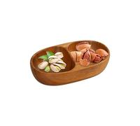 Di Snack In Legno - Legno Massiccio Ecologico Due Design Del Compartimento, Da Servizio Durevole Leggero Per Frutta Crackers Cereal Candy | Ciotola Per Bambini Picnic Party Kitchen Coint