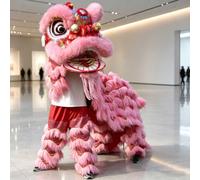 Di Spettacoli di Danza Del Drago Della Danza Del Leone - Oggetti di Scena e Costumi Tradizionali Per Le Celebrazioni di Capodanno(Pink,165cm/65in)