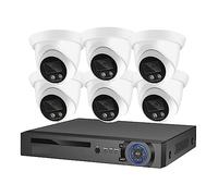 Di Telecamere Di Sicurezza 8MP 4K POE NVR Kit CCTV Registrazione Audio Outdoor AI Colore Visione Notturna Set Di Telecamere IP For Videosorveglianza Facile Da Installare(1T,8CH NVR and 6 Camera)
