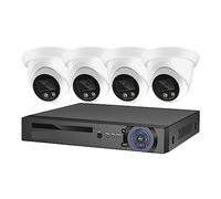 Di Telecamere Di Sicurezza 8MP 4K POE NVR Kit CCTV Registrazione Audio Outdoor AI Colore Visione Notturna Set Di Telecamere IP For Videosorveglianza Facile Da Installare(4T,4CH NVR and 4 Camera)