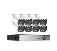 Di Telecamere Sicurezza 4K 8MP Registratore DVR A 8 Canali Kit CCTV AHD Da Esterno Videosorveglianza Rilevamento Facciale(2T,8MP 8CH DVR 8 Camera)