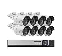 Di Telecamere Sicurezza Da 8 MP, NVR POE Canali E 4, H.265+, Kit Videosorveglianza CCTV Con Visione Notturna, Telecamera IP A Doppia Sorgente Luminosa(4T,8CH NVR and 8PCS)