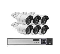 Di Telecamere Sicurezza Da 8 MP, NVR POE Canali E 4, H.265+, Kit Videosorveglianza CCTV Con Visione Notturna, Telecamera IP A Doppia Sorgente Luminosa(4T,8CH NVR and 6PCS)