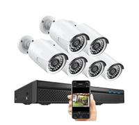 Di Telecamere Sicurezza POE Da 5 MP E 8 H264+ Canali NVR 4, 6, Pezzi Telecamera For Visione Notturna 2, Mm IP Resistente Alle Intemperie IP66(4T,8MP 6Pcs Camera)