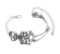 Di Teschio - Donne, Braccialetto Del Gotico | Gioielli Di Regolabili Per Accessori Di Halloween, Braccialetto Per Fascino Del Punk C