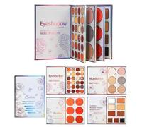 di trucco per il viso - Portatile 4 strati 45 colori, palette illuminante e blush con design del libro - per le donne principianti incontri diario festa matrimonio natale compleanno