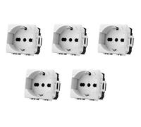 Di Tutto Per Tutti LOTTO STOCK 5 PEZZI PRESA INTERRUTTORE SHUKO PULSANTE COMPATIBILE LIVING LIGHT INCASSO MURO 2P + T 10/16A BIANCO