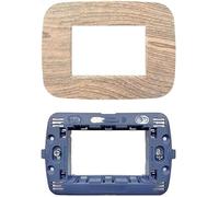 Di Tutto Per Tutti® Set 2 pezzi Placca 3 posti E Supporto 3 posti Living Light Compatibile | Per Interruttori Luce E Prese (Bamboo Legno)