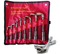 Di Tutto Per Tutti® Set 8 Pezzi Chiave a Pipa Esagonali 8-19 MM | Chiavi a Bussola Combinate di Riparazione auto di Tipo L | 8, 10, 11, 12, 13, 14, 17, 19 Con Borsetta
