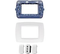 Di Tutto Per Tutti® Set Completo 5 Pezzi Living Light Compatibile | 1 Placca 3 Posti | 2 Copriforo Falso Polo |1 Presa Bipasso 2P+T 16A 250V | Bianco