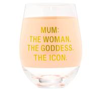 Di' un bicchiere da vino senza stelo unico, esilarante e riconoscibile, sfacciat