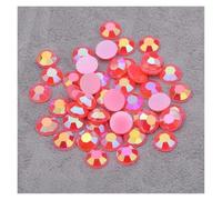 di un diamante di cristallo, Strass acrilici con retro piatto multicolore 6-8 mm for decorazioni di nail art e scrapbooking(Red AB,7mm 200pcs)