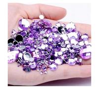 di un diamante di cristallo, Strass rotondi in acrilico con retro piatto multicolore, 1000 pezzi, for decorazioni for nail art e matrimoni(07 Light purple)