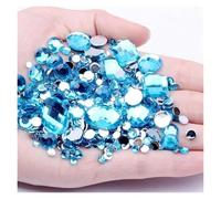 di un diamante di cristallo, Strass rotondi in acrilico con retro piatto multicolore, 1000 pezzi, for decorazioni for nail art e matrimoni(14 Aquamarine)
