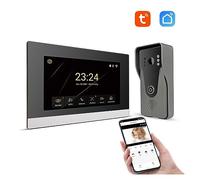 di videocitofono Tuya Smart Home 7 pollici Touch Screen Accesso citofonico con telecamera campanello cablata 1080P 110 °(H-R6-P356B-M503BA)