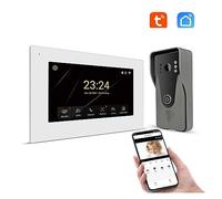 di videocitofono Tuya Smart Home 7 pollici Touch Screen Accesso citofonico con telecamera campanello cablata 1080P 110 °(H-R6-P356B-M503WA)