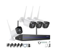 Di videosorveglianza con NVR da 5 MP Telecamere IP 3 Registrazione di telecamere sicurezza Kit CCTV rilevamento AI(2T,4PCS Cameras)