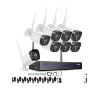 Di videosorveglianza con NVR da 5 MP Telecamere IP 3 Registrazione di telecamere sicurezza Kit CCTV rilevamento AI(1T,8PCS Cameras)