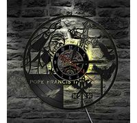 Dia 30 cm Religiosa Celebrità Papa Francesco Cattolicesimo Orologio da parete Cattolico romano Orologio da parete in vinile Orologio da parete Decorazione della chiesa di San Francesco 7 Colori che