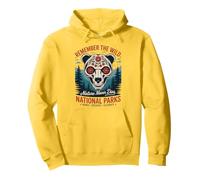 Dia de Los Muertos Calavera Bear Proteggere i Parchi Nazionali degli Stati Uniti Felpa con Cappuccio