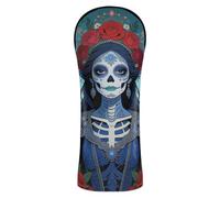 Dia De Los Muertos - Copritesta per mazze da golf Sugar Girl con targhetta numerata, progettato per adattarsi a tutti i tipi di legno e conducenti