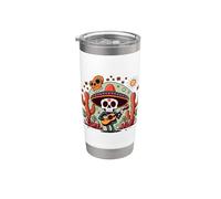 Dia De Los Muertos Day Dead Mariachi Skeleton Suonare la chitarra Bicchiere termico in acciaio inox doppia parete