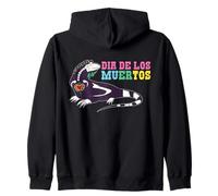 Dia De Los Muertos Gecko Skeleton Soul Day Of Dead Halloween Felpa con Cappuccio