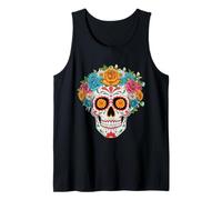 Dia De Los Muertos Giorno Dei Morti Teschio Zucchero Messico Fiori Canotta