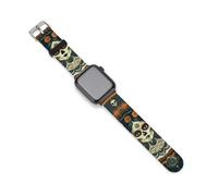 Dia De Los Muertos Marionettes - Cinturino di ricambio in silicone compatibile con Apple Watch, 38mm/40mm, Acciaio inossidabile, Ametista