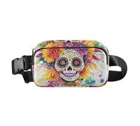 Dia De Los Muertos - Marsupio messicano alla moda per donne e uomini, impermeabile, borsa a tracolla per passaporto, con cinghia regolabile, per allenamento, corsa, escursionismo