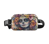 Dia De Los Muertos - Marsupio messicano carino per uomo e donna, piccolo marsupio da corsa con cinghia regolabile per viaggi, vacanze, corsa, Dia De Los Muertos Messicana, 1 size