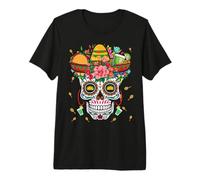 Dia De Los Muertos Taco Santa Muerte Buon Cinco De Mayo Maglietta Premium