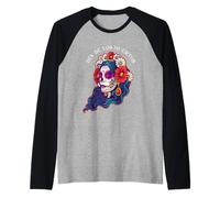 Dia de Los Muertos Teschio Messicano Candy Lady Mictecacihuatl Maglia con Maniche Raglan