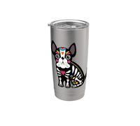 Dia de los Muertos - Teschio messicano per gli amanti dei cani, per Halloween Bicchiere termico in acciaio inox doppia parete