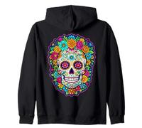 Dia de Muertos Volto di Donna Messicana Teschio Sugar Skull Felpa con Cappuccio