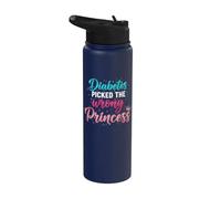 Diabete T1D Type1 Diabetes Picked The Wrong Princess Stainless Steel Insulated Water Bottle