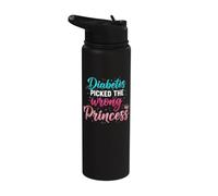 Diabete T1D Type1 Diabetes Picked The Wrong Princess Stainless Steel Insulated Water Bottle