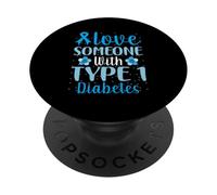Diabete Tipo 1 Uomini Donne Consapevolezza del diabete Diabetico PopSockets PopGrip Adesivo