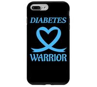 Diabetes Warrior Heart Blue Ribbon Diabetic awareness Custodia per iPhone 7 Plus/8 Plus