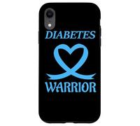 Diabetes Warrior Heart Blue Ribbon Diabetic awareness Custodia per iPhone XR