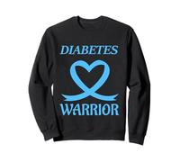 Diabetes Warrior Heart Blue Ribbon Diabetic Awareness Felpa