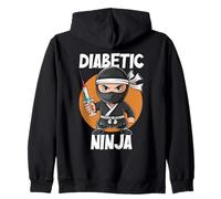 Diabetic Ninja T1D Warrior Type 1 Consapevolezza del diabete Felpa con Cappuccio