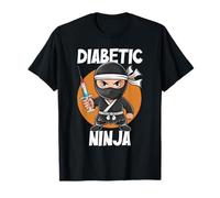 Diabetic Ninja T1D Warrior Type 1 Consapevolezza del diabete Maglietta