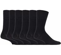 Diabetic Socks Mens 6 paia,Calzini da uomo in cotone con presa delicata, calzini non elastici per piedi gonfi,punta liscia sembrano,polsino non elastico, colore: nero., Taglia unica