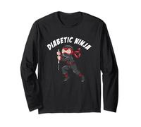 Diabetico Ninja Divertente Diabete Giovanile Maglia a Manica