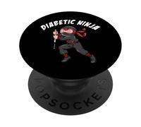 Diabetico Ninja Divertente Diabete giovanile PopSockets PopGrip Adesivo