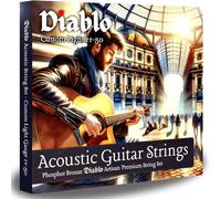 Diablo ACOUSTIC - Corde per chitarra 11-50, in bronzo fosforoso, confezione completa di 6 corde di ricambio, corde Pro Artisan adatte per chitarre acustiche e semi-acustiche